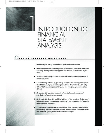 FINANCIAL STATEMENT ANALYSIS - Pearson