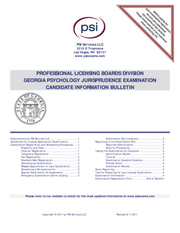 Professional Licensing Boards Division Georgia Psychology Jurisprudence .