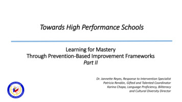 Towards High Performance Schools - Esc1 