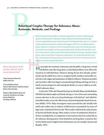 Behavioral Couples Therapy For Substance Abuse: Rationale, Methods, And .