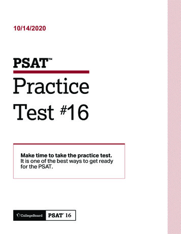 PSAT Practice Test 1