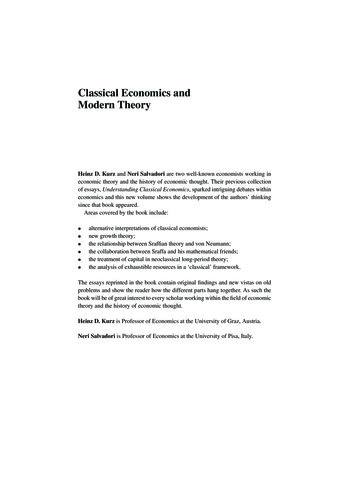 Classical Economics And Modern Theory - OAPEN