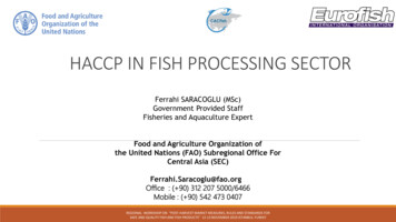 HACCP IN FISH PROCESSING SECTOR - Eurofish