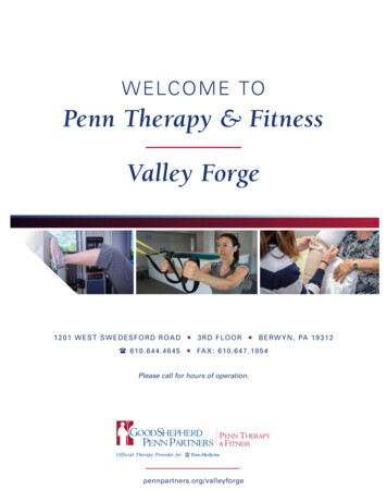 WELCOME TO Penn Therapy & Fitness Valley Forge