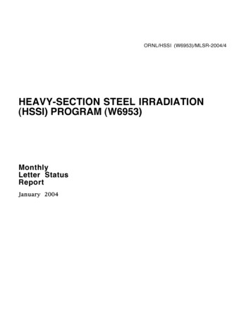 Heavy-section Steel Irradiation (Hssi) Program (W6953)