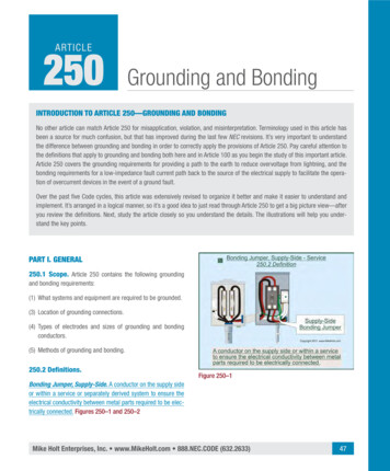 ARTICLE 250 Grounding And Bonding - Mike Holt