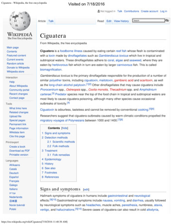 Ciguatera - Wikipedia, The Free Encyclopedia