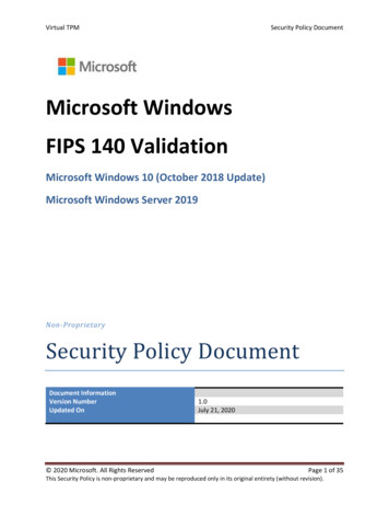 Microsoft Windows FIPS 140 Validation - NIST