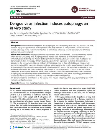 RESEARCH Open Access Dengue Virus Infection Induces Autophagy: An In .