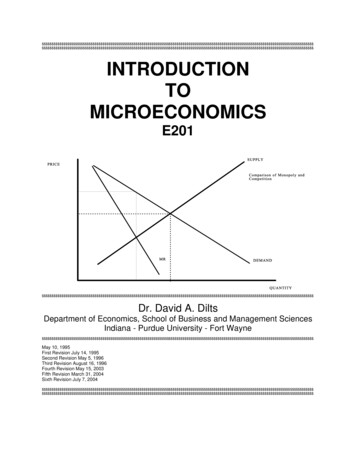 INTRODUCTION TO MICROECONOMICS - Purdue University 