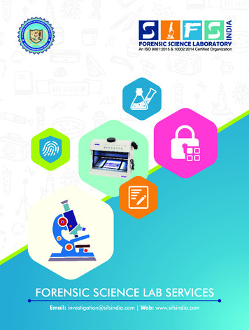 FORENSIC SCIENCE LAB SERVICES - Sifs India