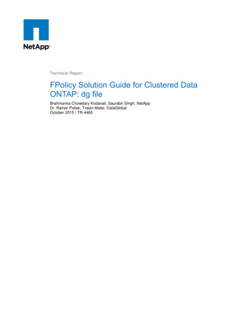 Technical Report FPolicy Solution Guide For Clustered Data . - NetApp