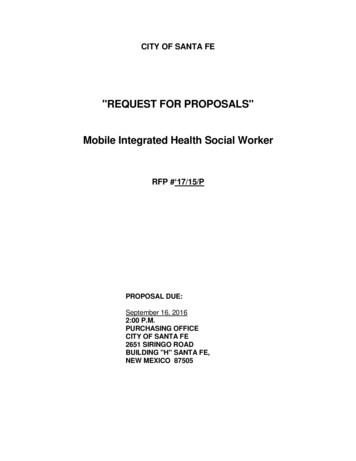 REQUEST FOR PROPOSALS Mobile Integrated Health Social Worker