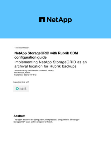 NetApp StorageGRID With Rubrik CDM Configuration Guide TR-4812