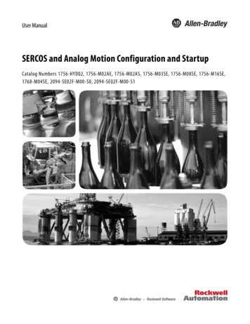 SERCOS And Analog Motion Configuration And Startup User Manual