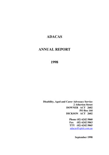 Adacas Annual Report 1998
