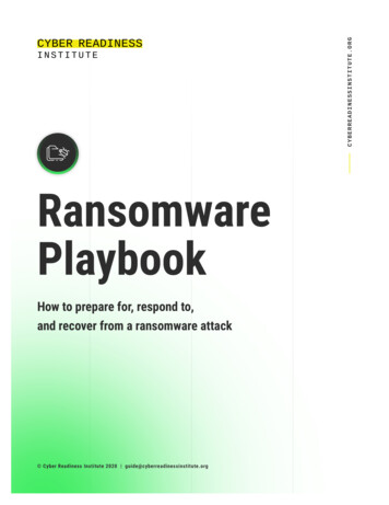 Ransomware Playbook - Cyber Readiness Institute