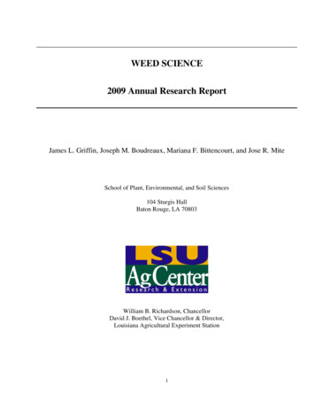 WEED SCIENCE 2009 Annual Research Report - LSU AgCenter