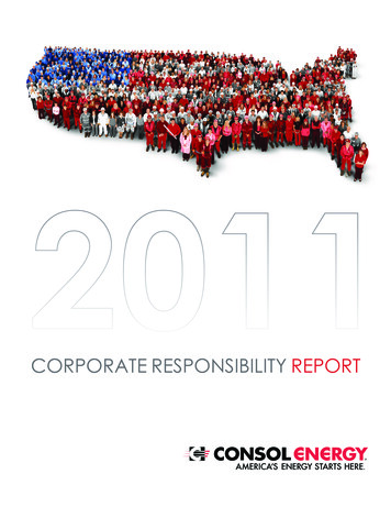 CORPORATE RESPONSIBILITY REPORT - CNX Resources