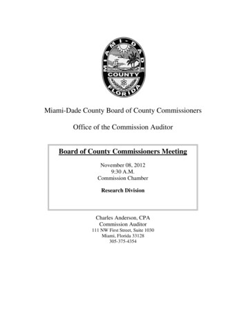 Miami-Dade County Board Of County Commissioners 