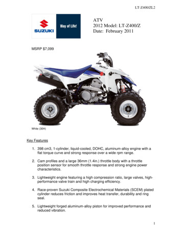 ATV 2012 Model: LT-Z400/Z Date: February 2011