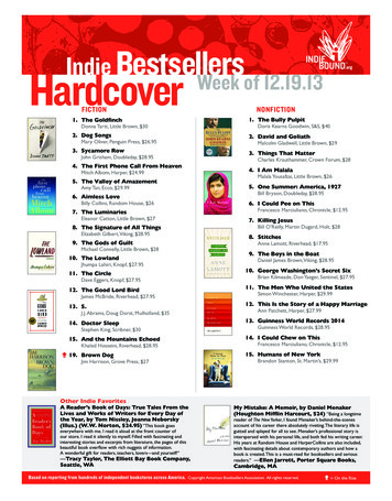 Indie Bestsellers HardcoverWeek Of 12.19