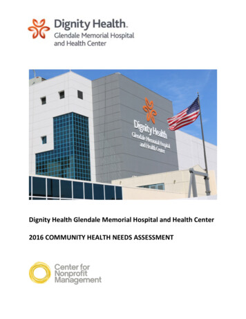 Dignity Center 2016 COMMUNITY HEALTH NEEDS 