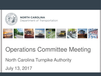 North Carolina Turnpike Authority July 13, 2017