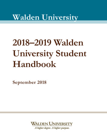 2018 2019 Walden University Student Handbook