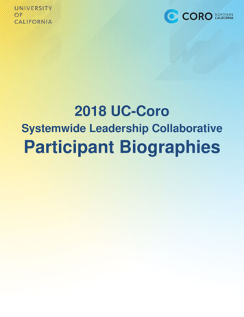 Systemwide Leadership Collaborative Participant Biographies - UCOP