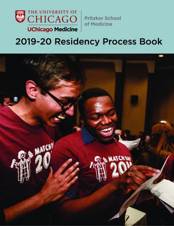 2019-20 Residency Process Book - Pritzker School Of Medicine