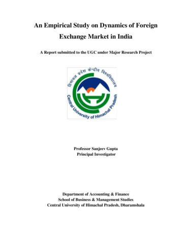 An Empirical Study On Dynamics Of Foreign Exchange 