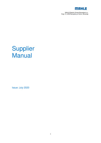 Supplier Manual - MAHLE
