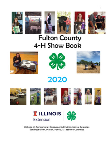 Fulton County 4-H Show Book - University Of Illinois Extension