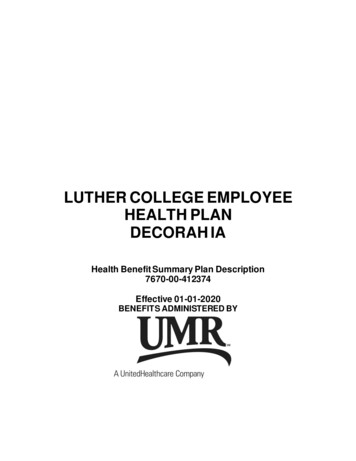 Luther College Employee Health Plan Decorah Ia