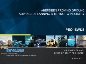 Aberdeen Proving Ground Advanced Planning Briefing To Industry