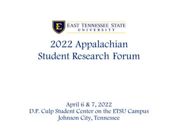 2022 Appalachian Student Research Forum - East Tennessee State University