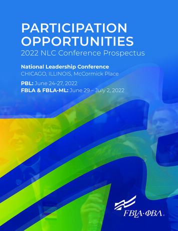 PARTICIPATION OPPORTUNITIES - National Leadership Conference