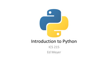 Intro. To Python