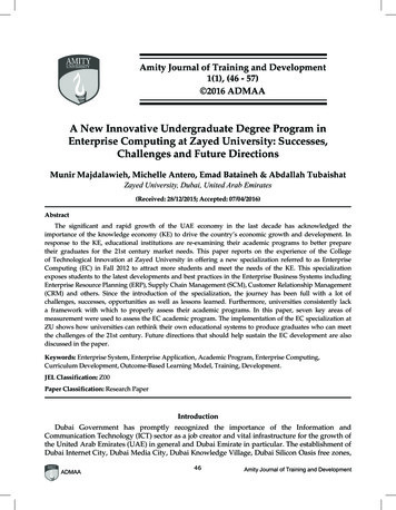 A New Innovative Undergraduate Degree Program In Enterprise Computing .