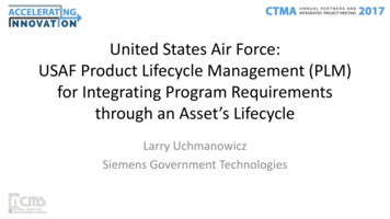 United States Air Force: USAF Product Lifecycle Management .