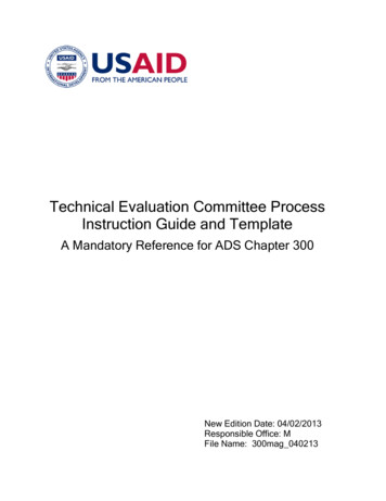 Technical Evaluation Committee Process Instruction Guide And Template
