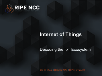 Internet Of Things - RIPE Network Coordination Centre