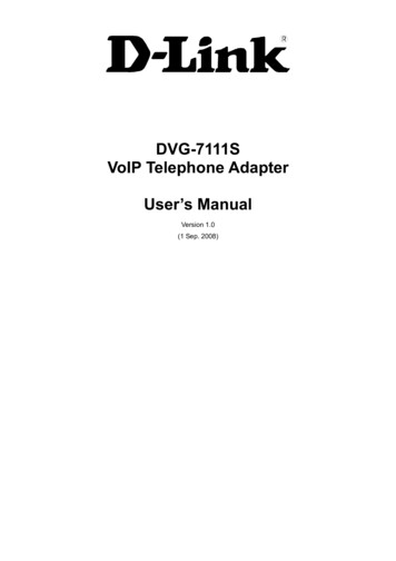 DVG-7111S VoIP Telephone Adapter User's Manual