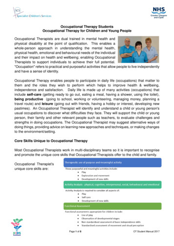 Occupational Therapy Students Occupational Therapy For Children And .