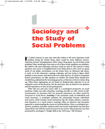 Sociology And The Study Of Social . - SAGE Publications Inc