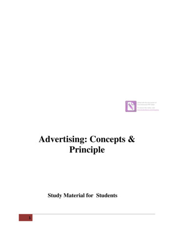 Advertising: Concepts & Principle