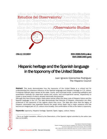 Hispanic Heritage And The Spanish Language