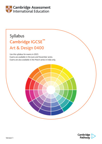 Syllabus Cambridge IGCSE Art & Design 0400