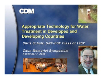 Appropriate Technology For Water Treatment In 